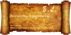 Beretzky Laurencia névjegykártya